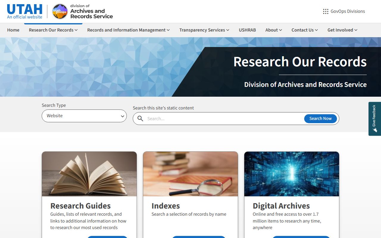 Utah State Archives research page for Beaver County divorce decree records