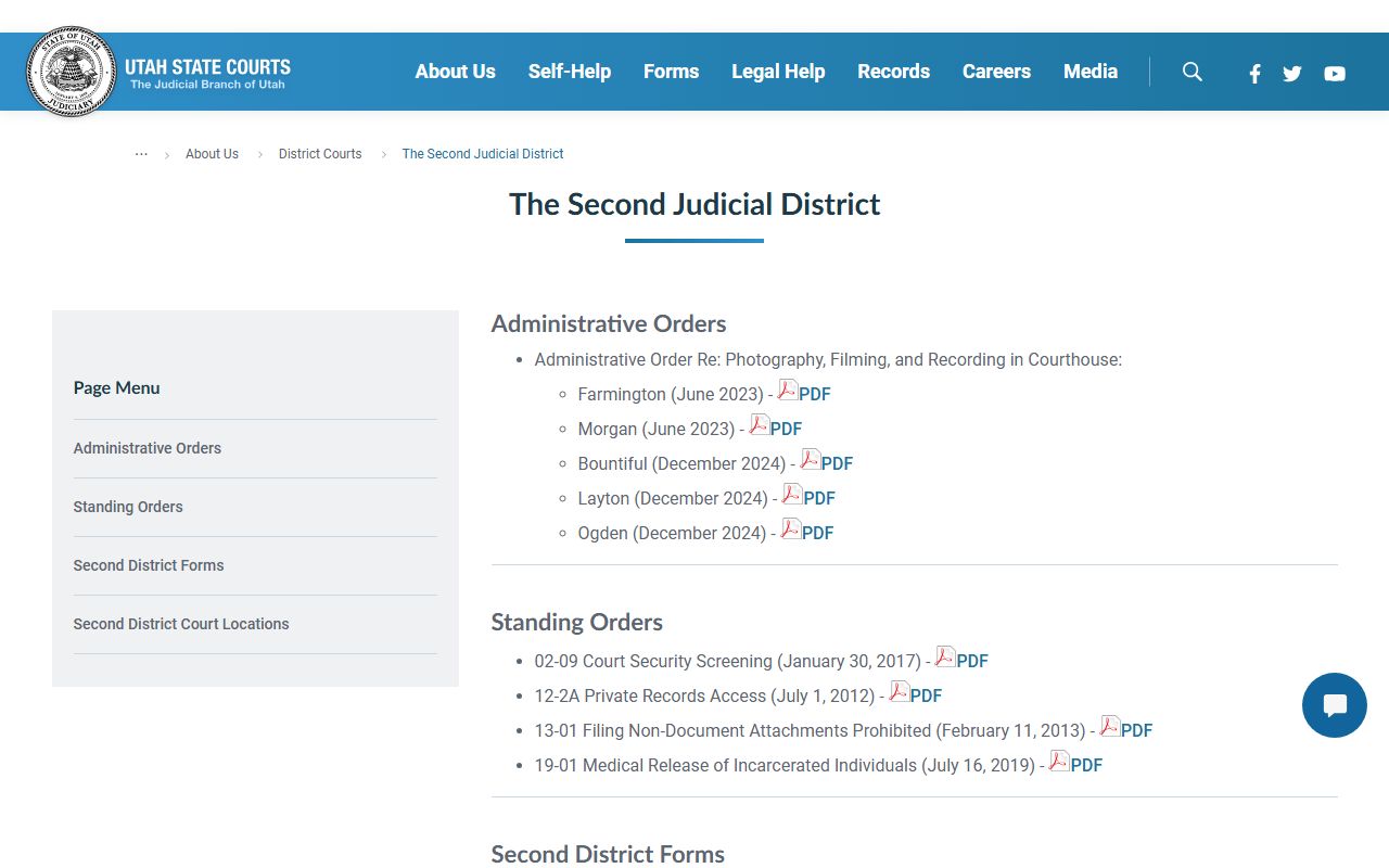 Davis County Second District Court divorce decree records Utah