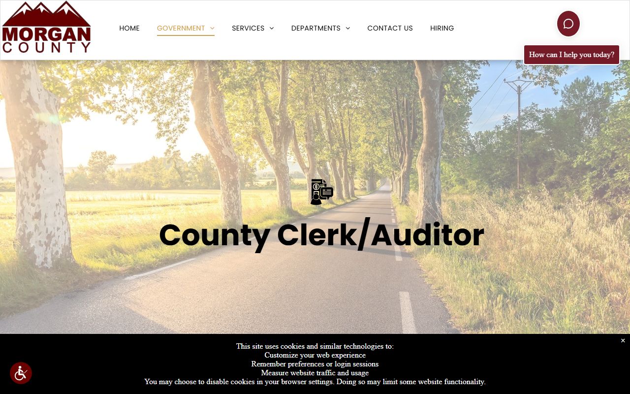 Morgan County divorce decree clerk office page