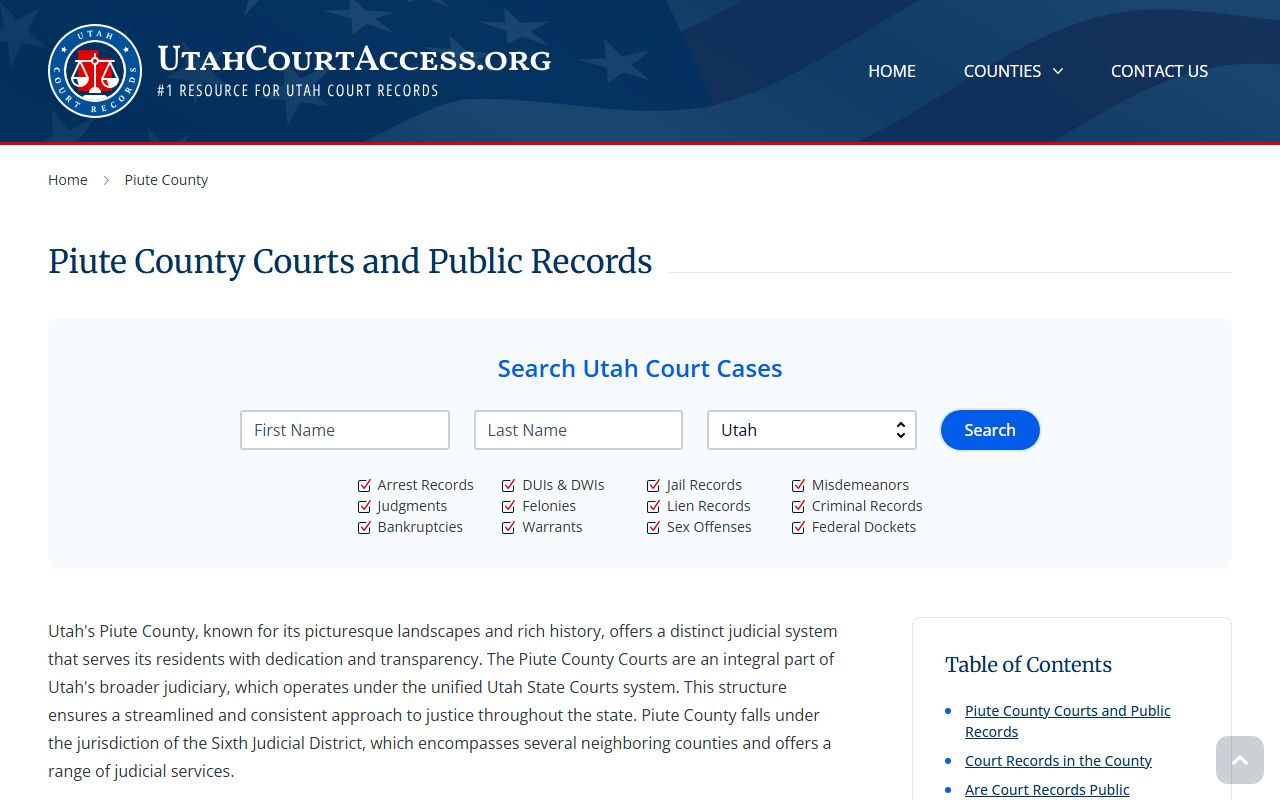 Piute County divorce decree Utah State Courts guide