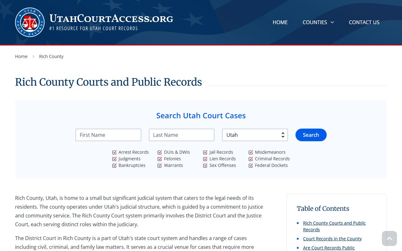 Rich County divorce decree Utah State Courts